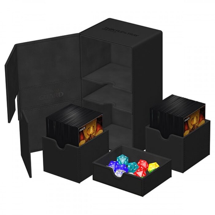Deck Case: Twin Flip´n´Tray 200+ Standard Size  Monocolor- Black - Image 2