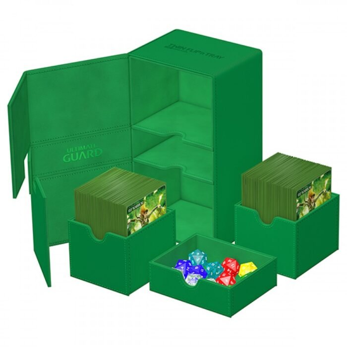 Deck Case: Twin Flip´n´Tray 200+ Standard Size  Monocolor- Green - Image 2