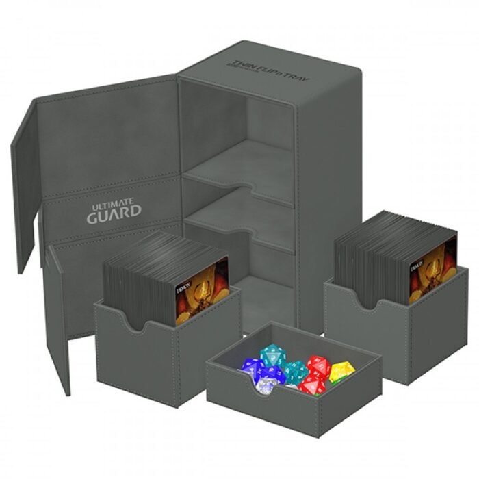 Deck Case: Twin Flip´n´Tray 200+ Standard Size  Monocolor- Grey - Image 2
