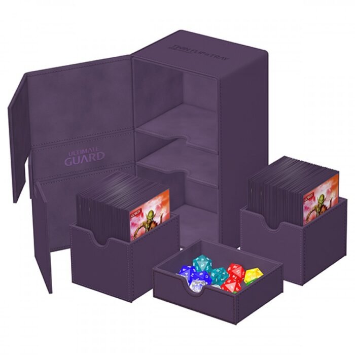 Deck Case: Twin Flip´n´Tray 200+ Standard Size  Monocolor- Purple - Image 2