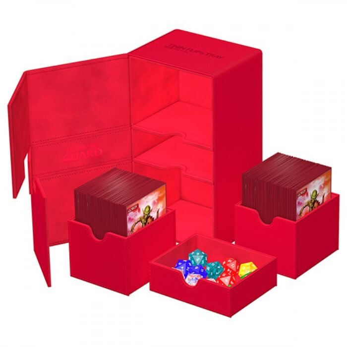Deck Case: Twin Flip´n´Tray 200+ Standard Size  Monocolor- Red - Image 2