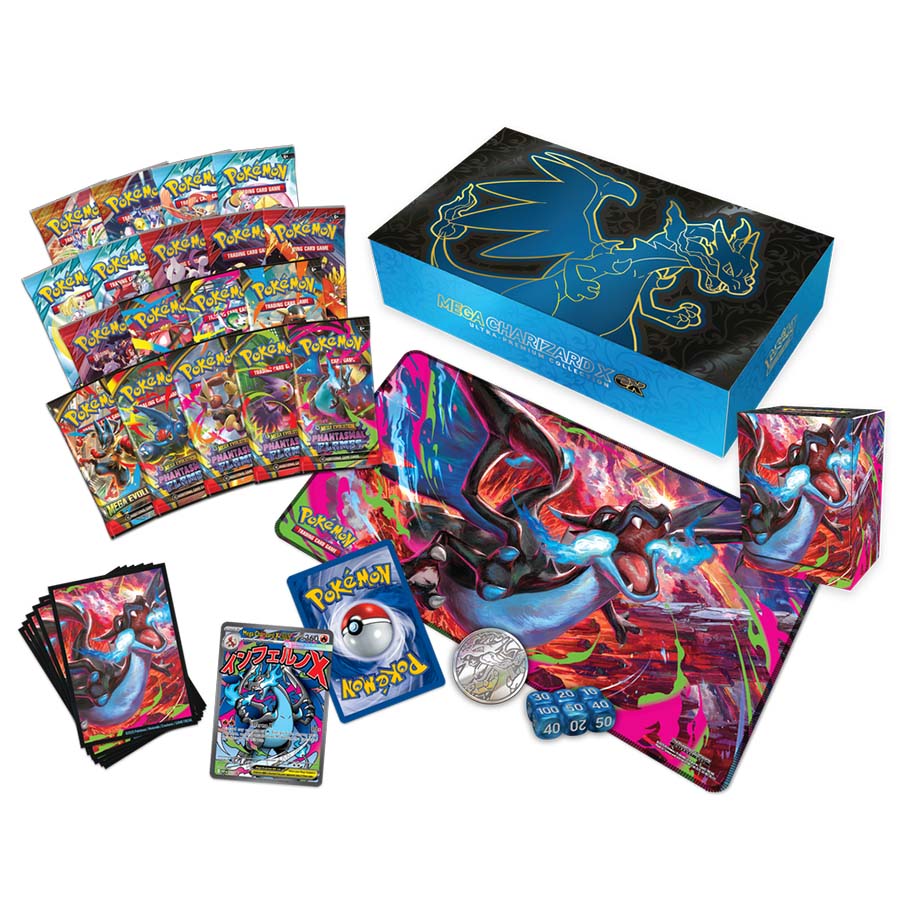 mega_charizard_ex_ultra_premium_collection.jpg POKEMON TCG: MEGA CHARIZARD X EX ULTRA-PREMIUM COLLECTION (2025) - Image 1