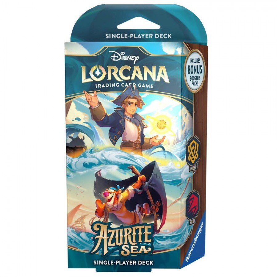 Azurite_sea_Starter_Deck_amber_ruby.jpg Disney Lorcana: Azurite Sea Starter Deck (Amber & Ruby) - Image 1