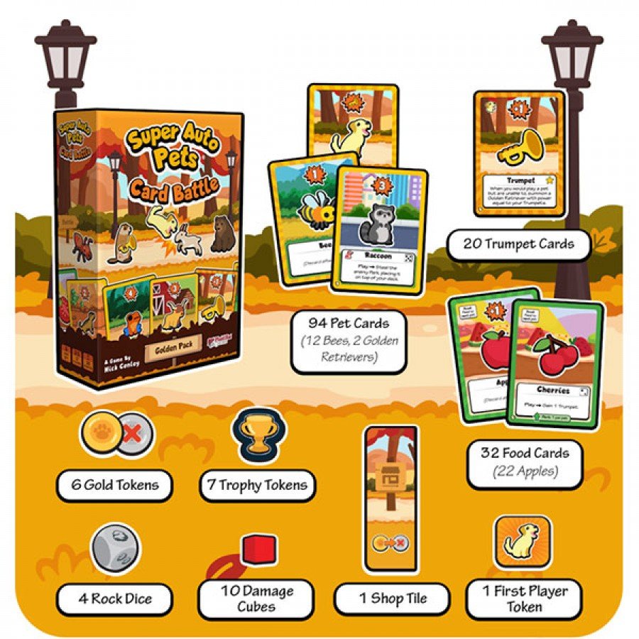 super_auto_pets_card_battle_golden_pack.jpg Super Auto Pets Card Battle: Golden Pack - Image 1